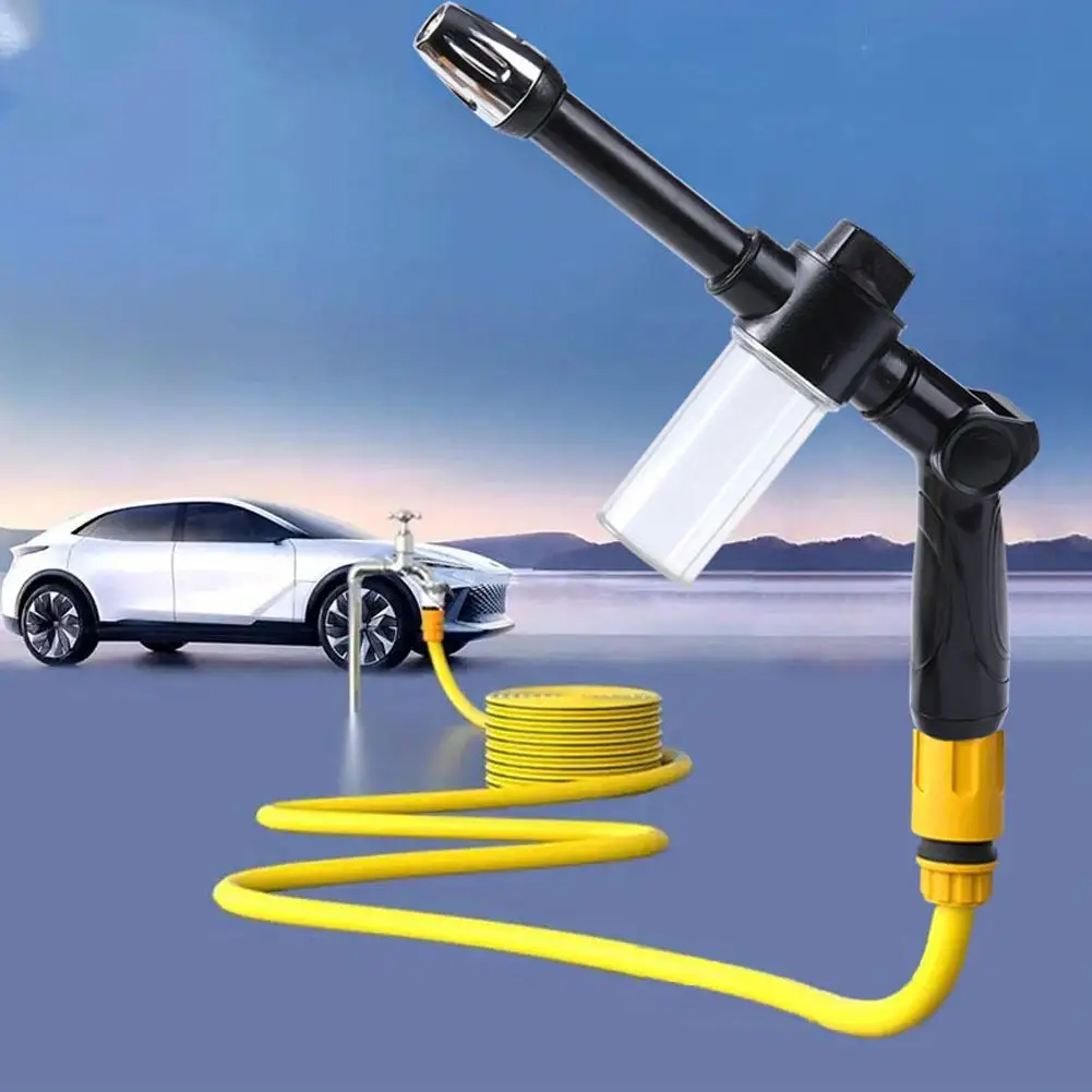 High pressure car washing spray gun with foam bottle – multi-function water gun, suitable for pets, motorcycles, and gardens