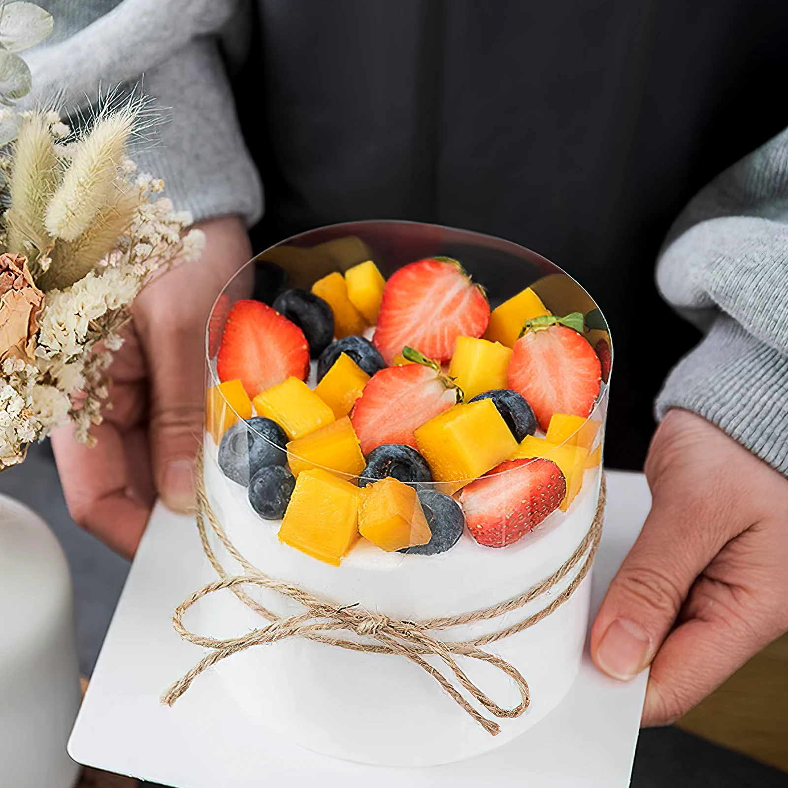 

82.7X5.1X2.4Inch Food Grade Transparent Acetate Roll Cake Decorating Mousse Collar Clear Sheet Baking Pan Surrounding Tool