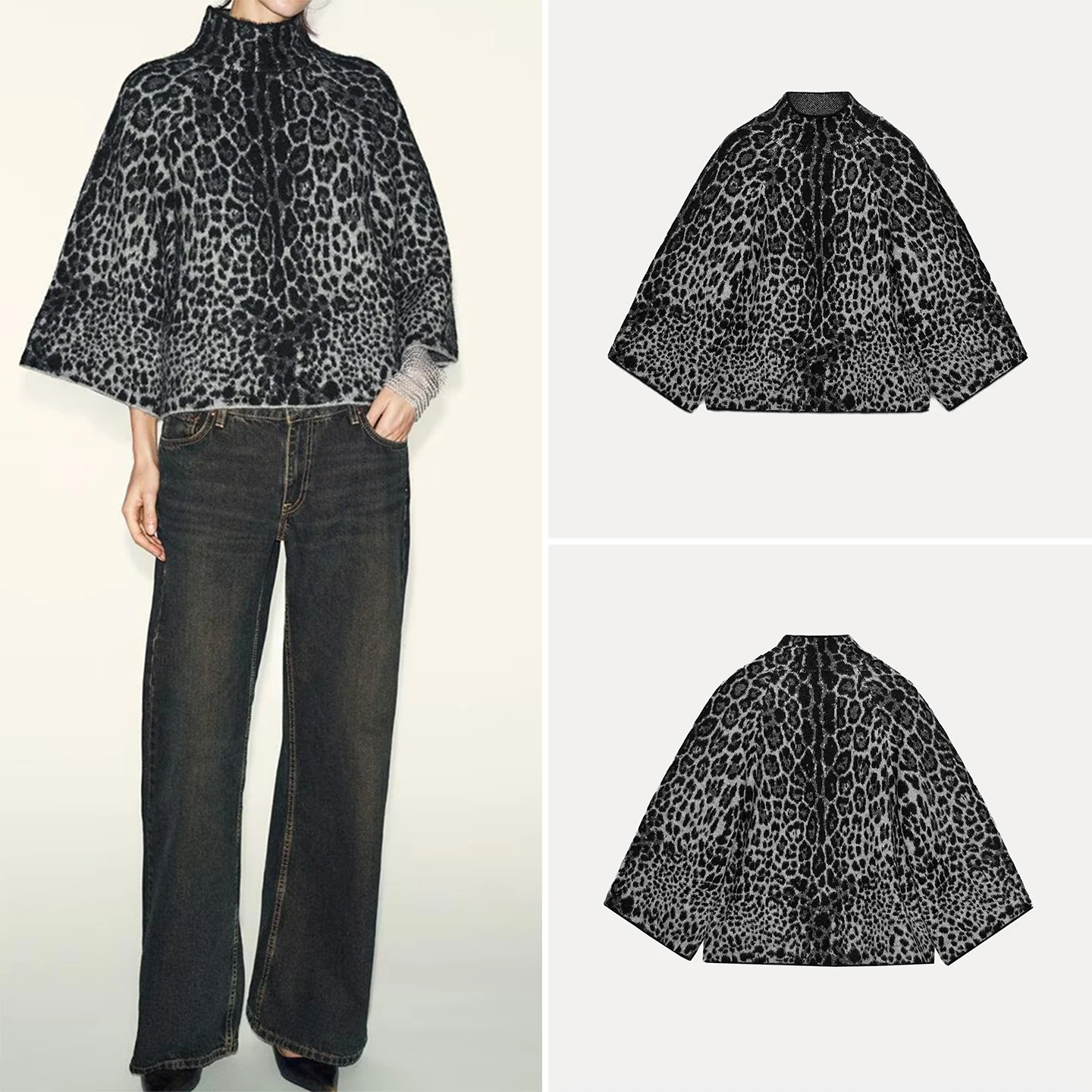 Модный широкий вязаный свитер для женщин, зима 2025 г., модный универсальный дизайн, свободный крой, кардиган, повседневная одежда, бренд Z