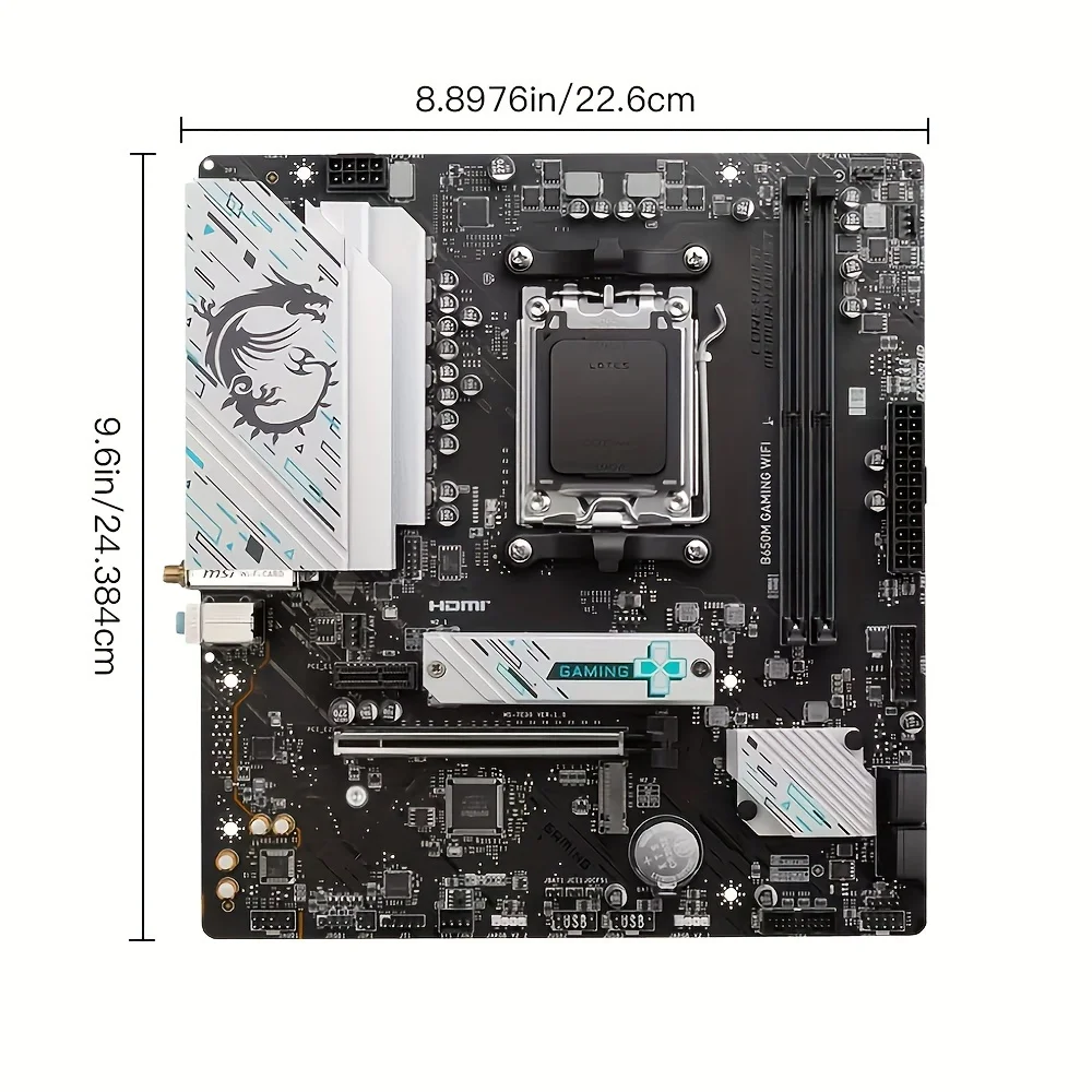 

MSI B650M GAMING WIFI 192GB Supports AMD Ryzen 7000 8000 Series CPU New Motherboard AMD B650 DDR5 Socket AM5 7200+MHz (OC)