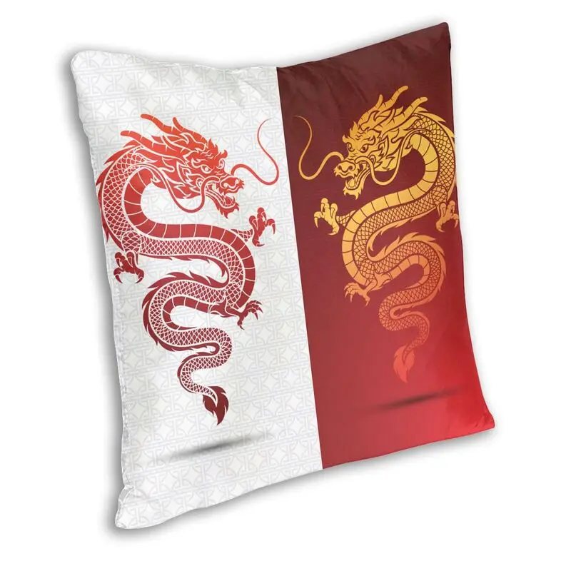 Luxury Asian Traditional Dragon Totem Pillowcase Decorative Chinese Mythology Cushion Cover Sofa