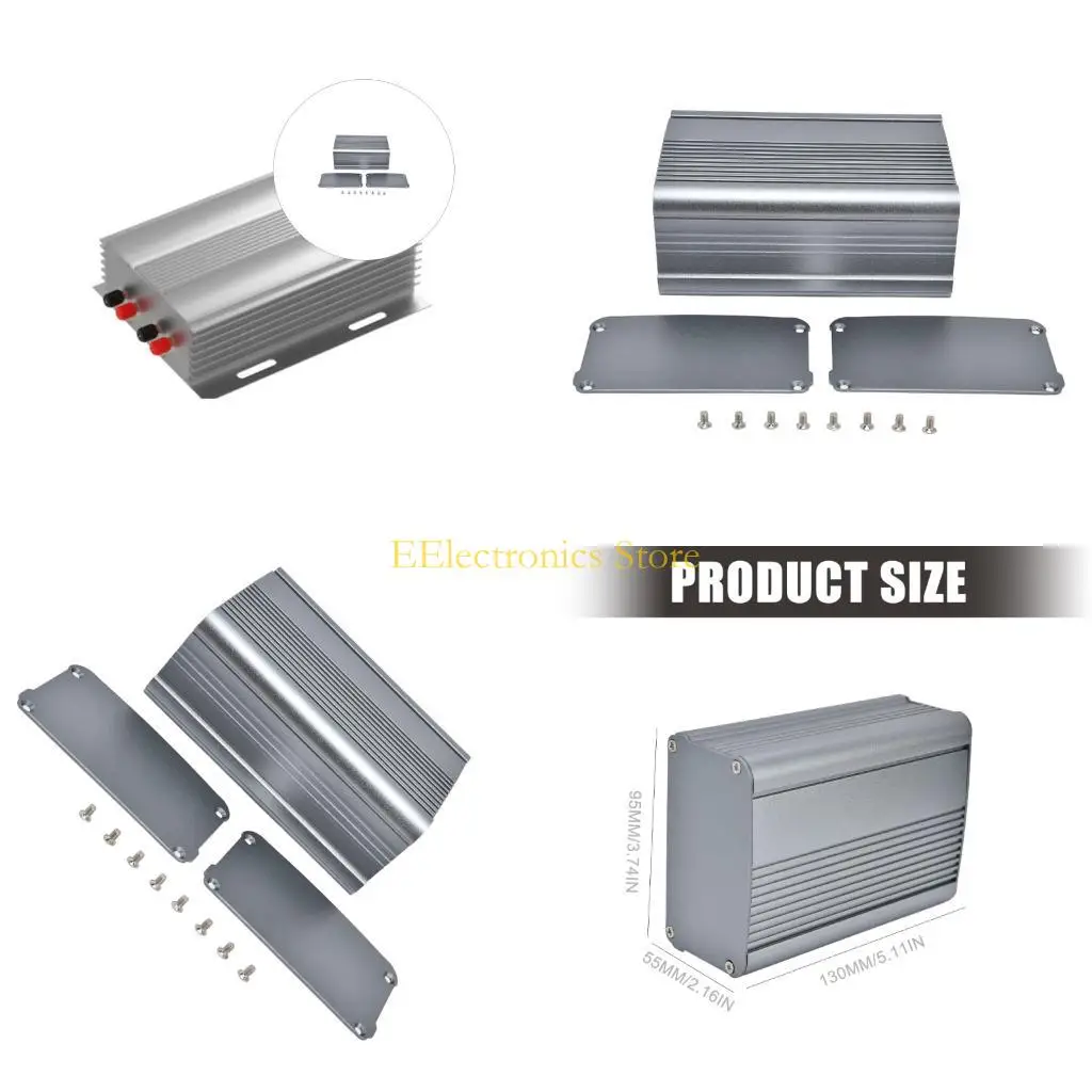 

B03C Aluminum Alloy Electronic Case and Panel 55x95x130mm for Heat Dissipation in Power Amplifiers Enclosures and Builds