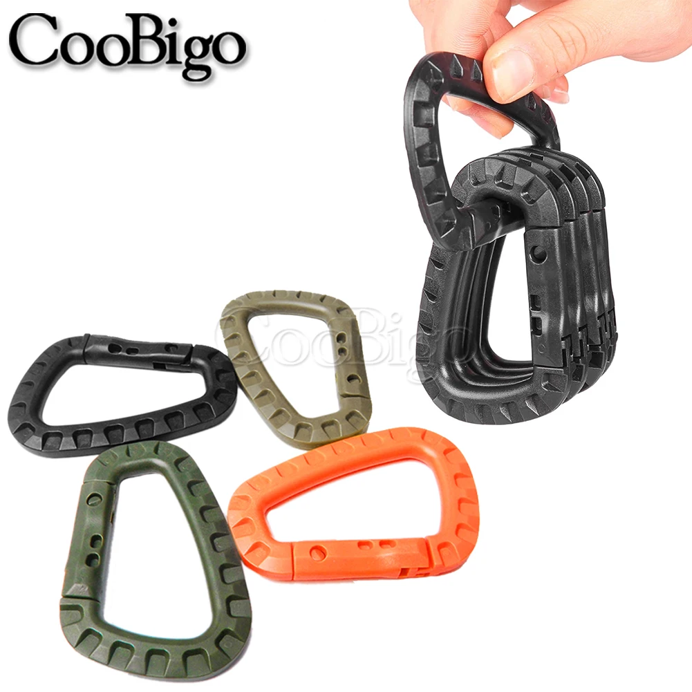 Men Carabiner Keychain Key Fob D Ring Snap Hook Clip Tactical Backpack Accessories Plastic 1pc/pack