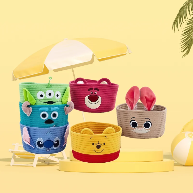 

Disney Stitch Lotso Large Capacity Storage Basket Cute Anime Cartoon Multi Functional Portable Storage Bag Storage Box Gift Toys