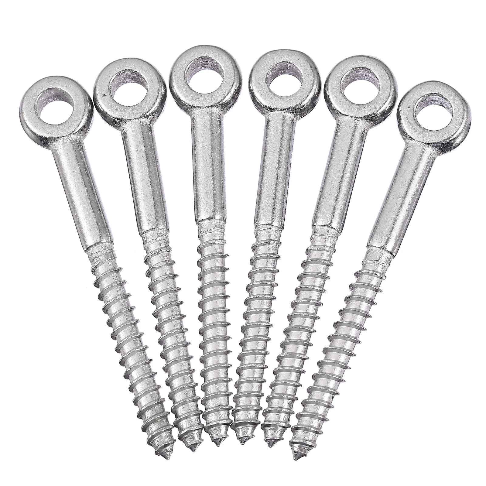 

6pcs Stainless Eye Screws Heavy Duty Thread Bolts Self Tapping Wood Screws Thread Eye Bolts Rustproof Hardware