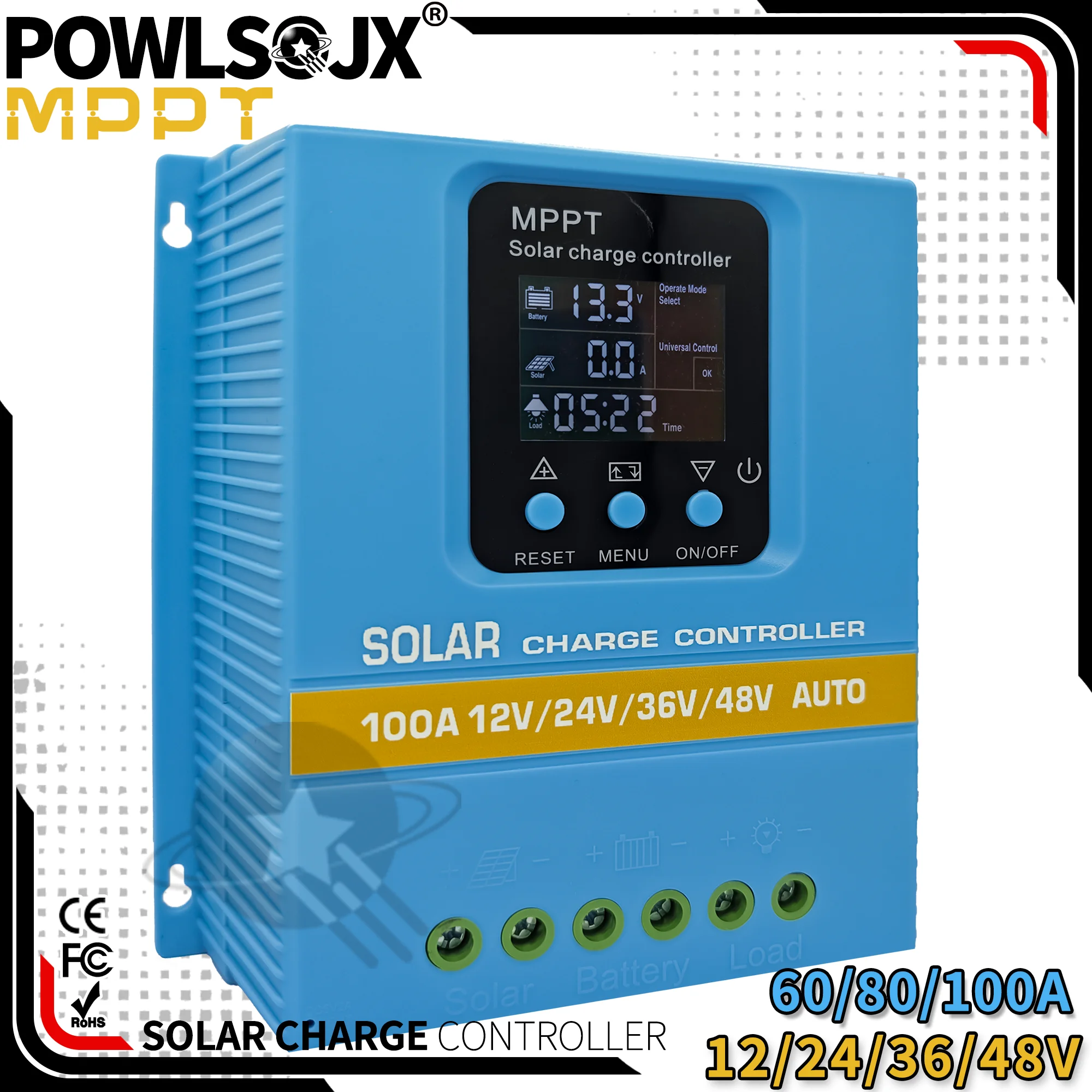 СолнечноезарядноеустройствоPOWLSOJXMPPT,60А/80А/100А,выбираемое,двойнойUSBи3-ступенчатаязащитадляуличногоосвещения/системдомашнегоэлектропитания-AliExpress13