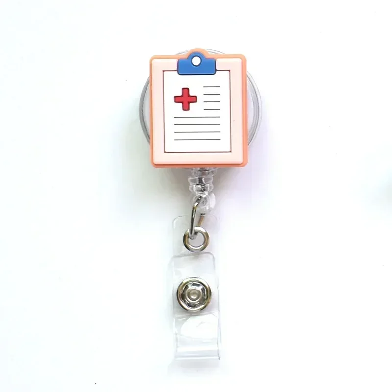 Doctor Nurse Working Permit Clip Badge Reel Cartoon Name ID Tag Clips Retractable Badge Reels Cute Keychain Card Holder Reel