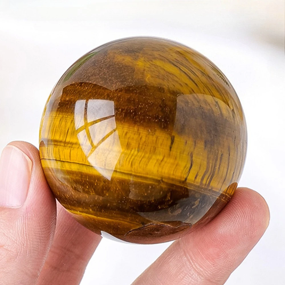 Bola de cristal de piedra de ojo de tigre Natural, cristales curativos pulidos, esfera decorativa, adorno Fengshui Mineral de energía
