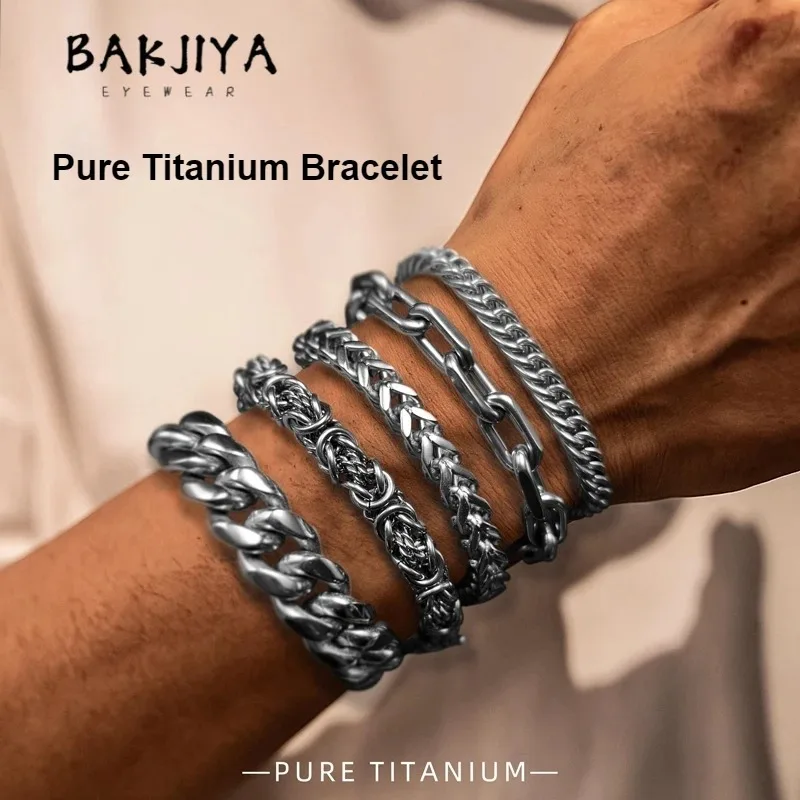 

14mm Pure Titanium Necklace for Men, Hip Hop Retro Coiled Dragon Twist Cuban Chain Skin Friendly Anti Allergic Necklace Men Gift