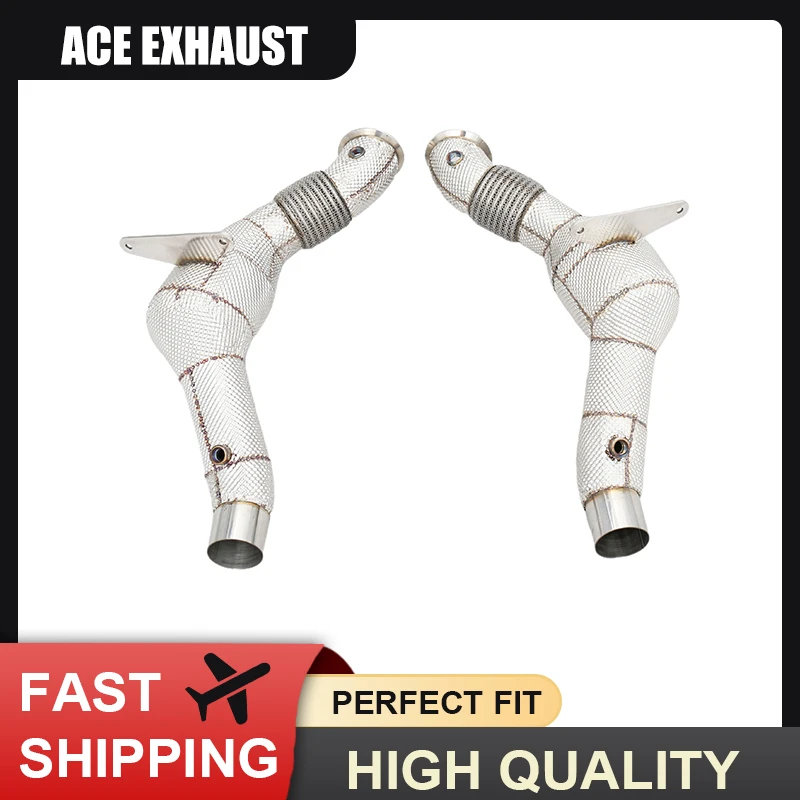 

ACE Exhaust Systems for Ferrari 458 488 3.9T Exhaust Downpipe with Heat Shield High Quality SUS304 Exhaust Pipe Car Accessories