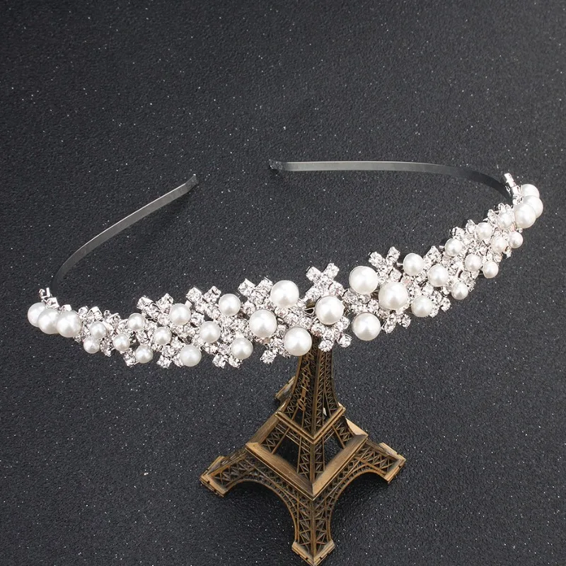 

Bridal Headdress High-end Pearl Rhinestone Headband Photo Shoot Simple Dress Accessories