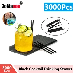 Pajitas negras flexibles para beber, tubos de plástico curvados y flexibles, accesorios para bodas, bares y fiestas, 50/500/3000 piezas