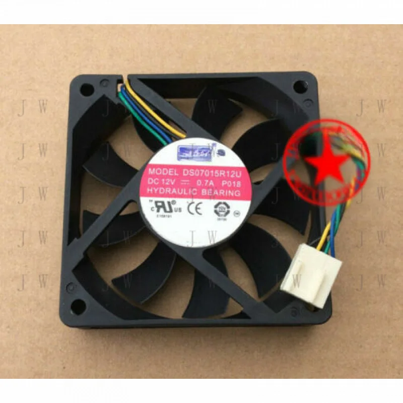 

DDW 1pcs FOR AVC DS07015R12U 7015 7cm forAMD temperature control CPU fan 4pin