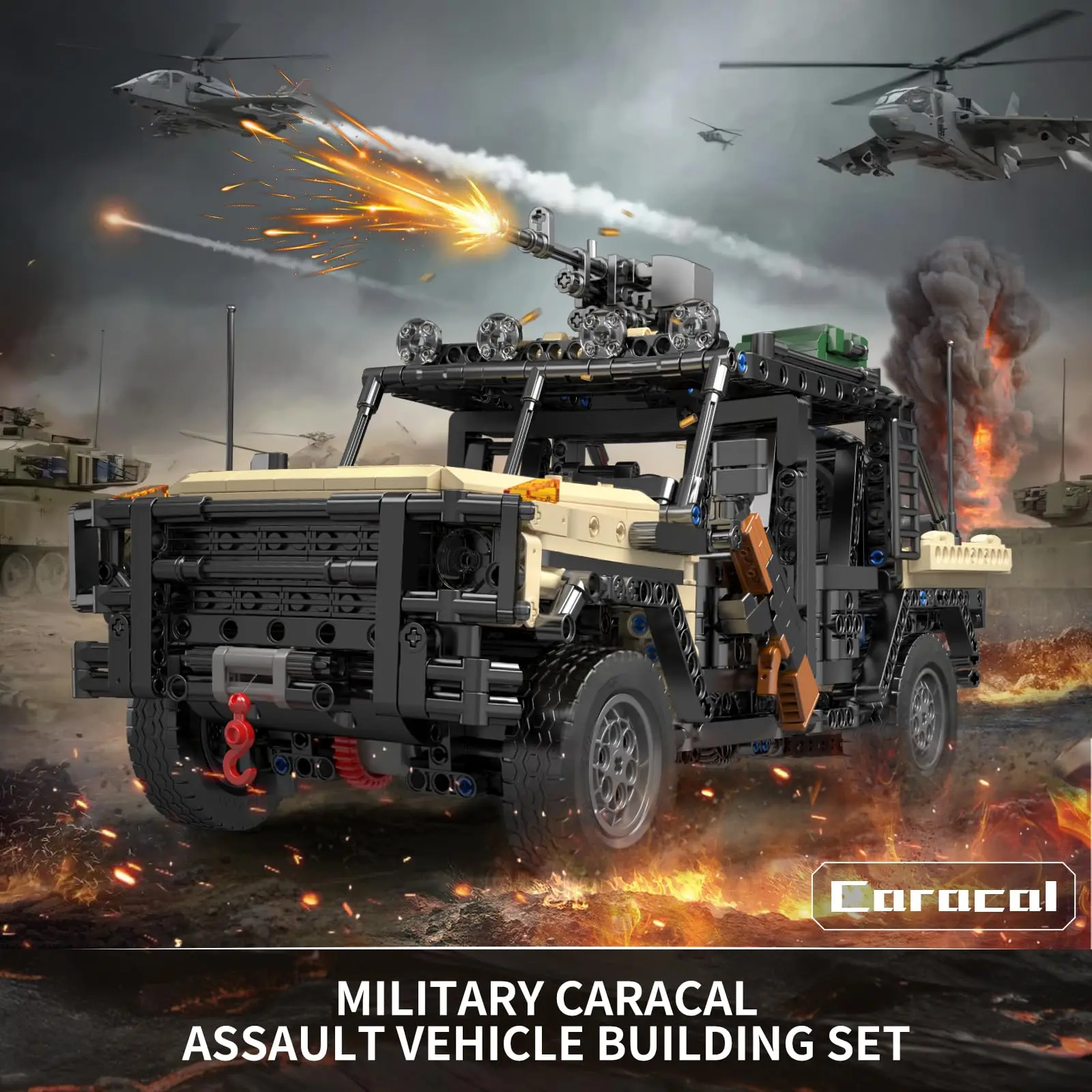 Mould King 20041/20042 Giocattoli per auto tecniche Il veicolo RC Caracal Building Blocks Assemblaggio Auto militare Mattoni Regalo di Natale per bambini