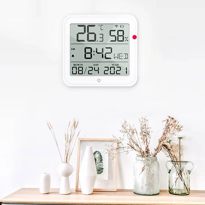 Capteur de température et d'humidité Tuya WiFi, Smartlife Therye.com, hygromètre pour maison intelligente, blanc, 1 pièce