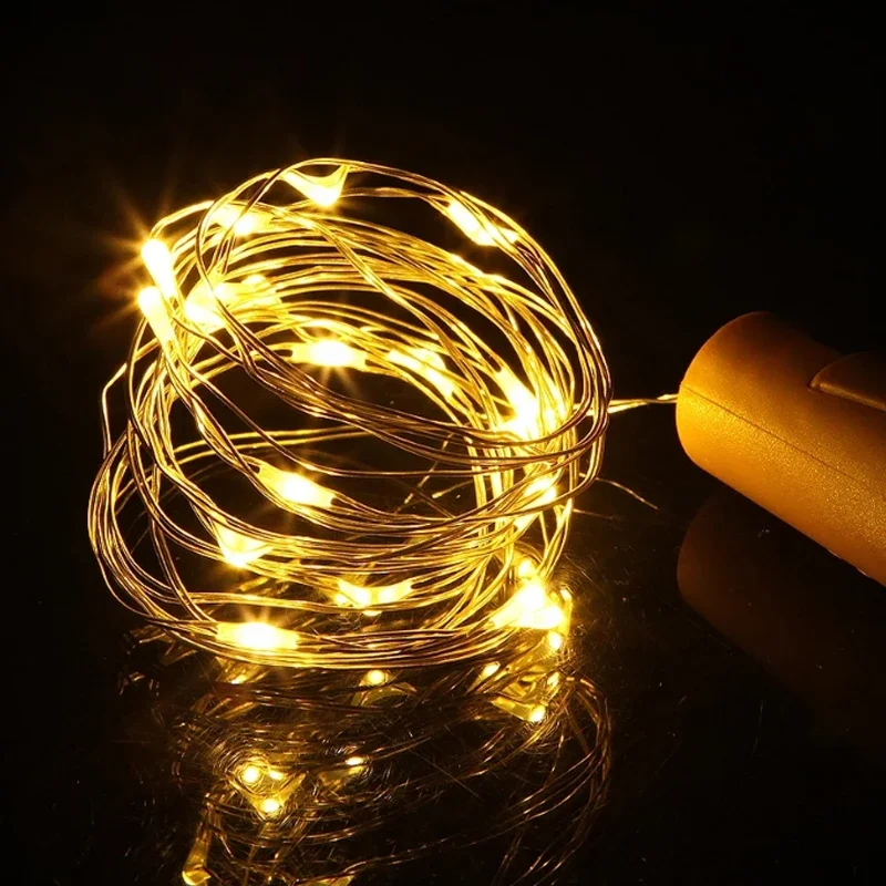 3/1Pcs LED Wine Bottle String Lights Battery Powered Copper Wire Garland Fairy Light For Christmas Wedding Party Decors Lighting