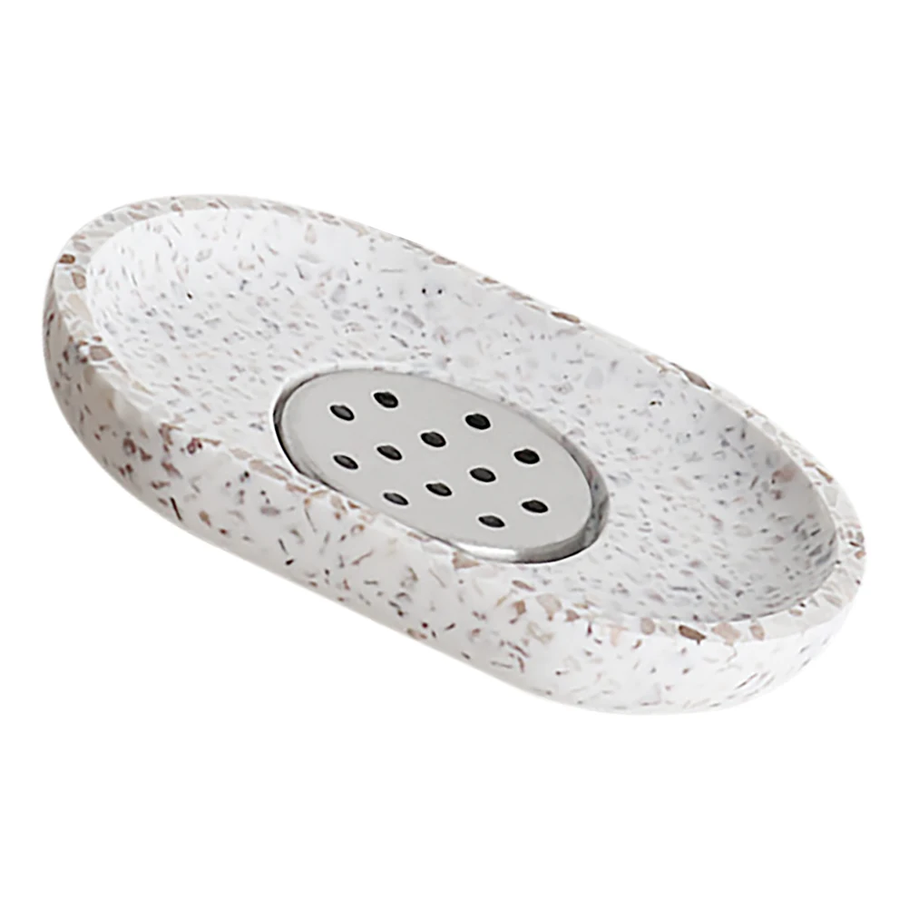 

1pcs Self Draining Soap Dish Vintage Bar Resin Base Tray Bathroom Organizer Non Slip Soap Case Shower Drain Holder