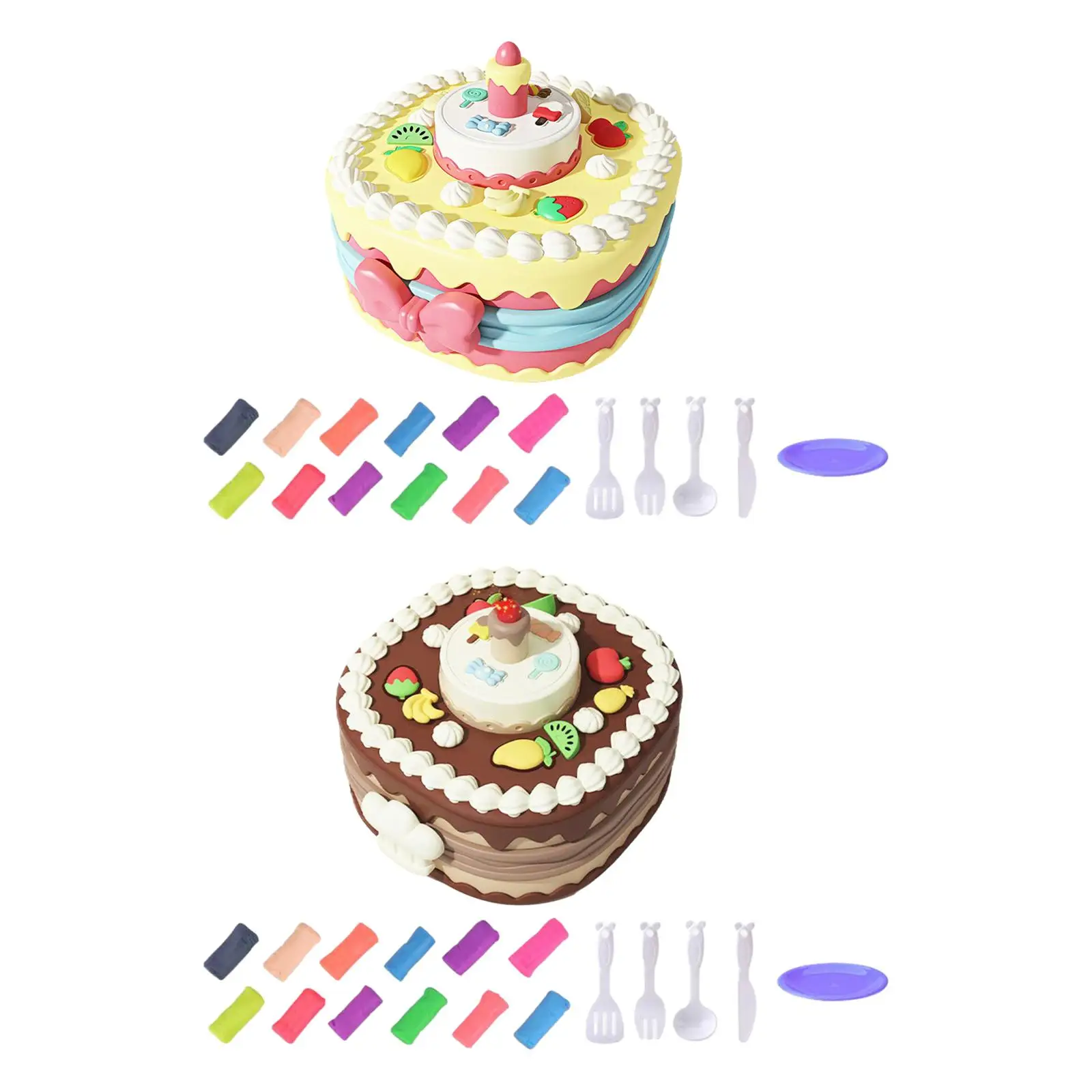 

Birthday Cake Pretend Toys, Early Educational Toy, Interactive Toy Clay Toys Set for Children Birthday Gifts