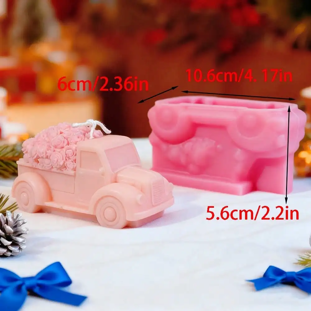 Multi Style Styling Car Silicone Candle Mold Rose Pickup Car Shape Soap Mould Resin Gypsum Making Tool DIY 3D Gifts Home Decor view 5