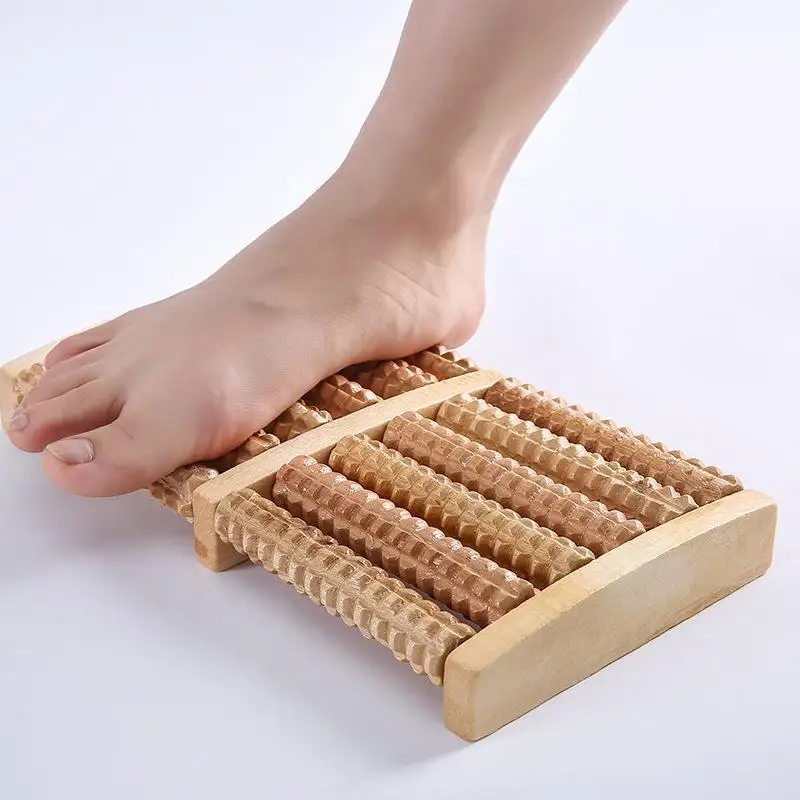 

6/7/8Rows Wooden Foot Massager Roller Reflexology For Stress Fitness Health Care Feet Massage Roller Pain Relief