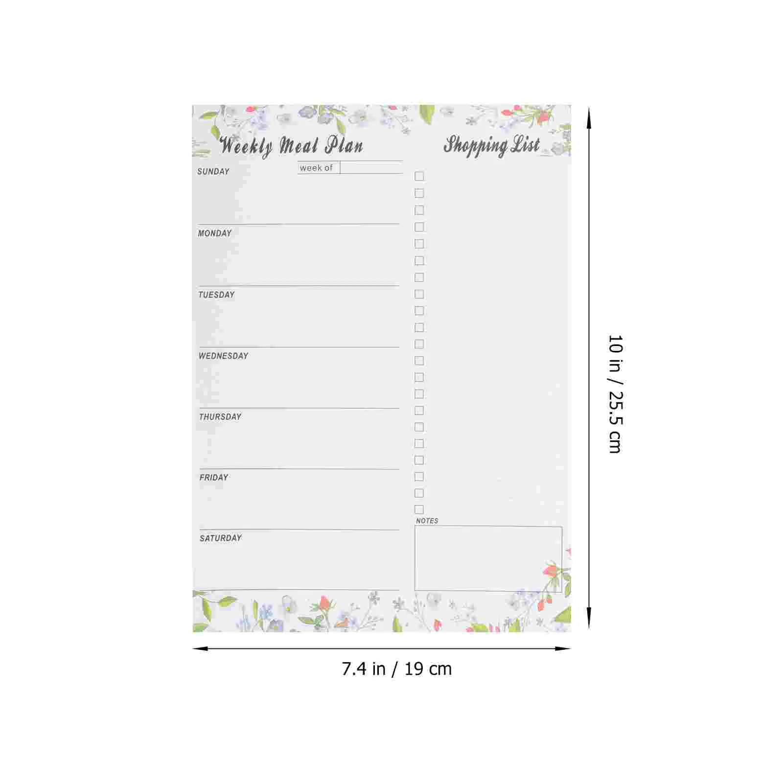 Cross-Border English Week Food Plan Fridge Magnet Tearable Shopping List Magnetic Notepad Meal Planner Notepads Refrigerator