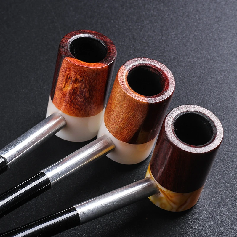 New 1pc Vintage Enchase jade Wooden Smoking Pipe Tobacco Cigarettes Cigar Pipes Men Smoke Pipe