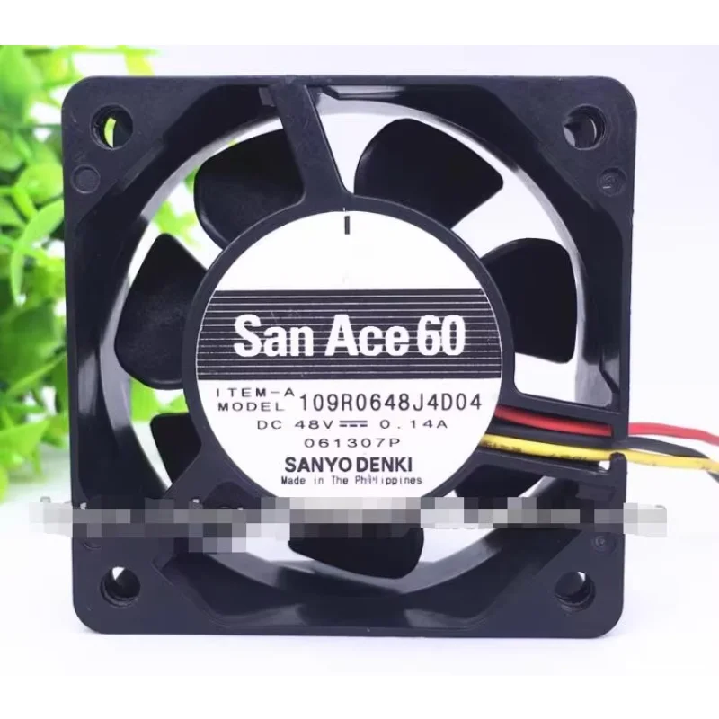 

Sanyo Denki 109R0648J4D04 DC 48V 0.14A 60x60x25mm 3-Wire Server Cooling Fan