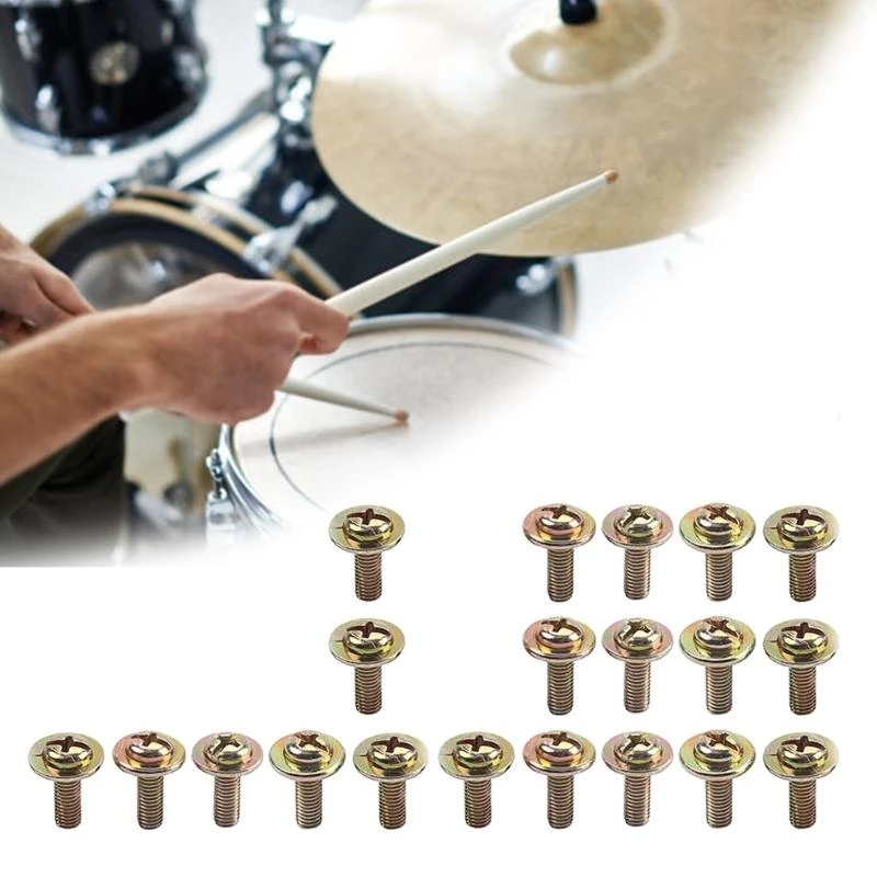 20Pcs Light Weight Drum Lugs Screws Drum Lug Claw Hook Mounting Screws Set Drum Lug Screws Easy to Install Lug Claw Hook