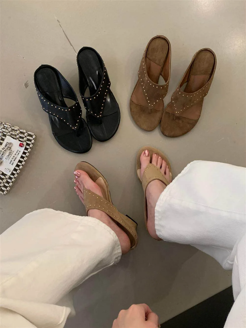 Women Wedges Clip Toe Slippers High Heels Shoes Beach Sandals New Flip Flops Casual Walking Shoes Comfort Slides