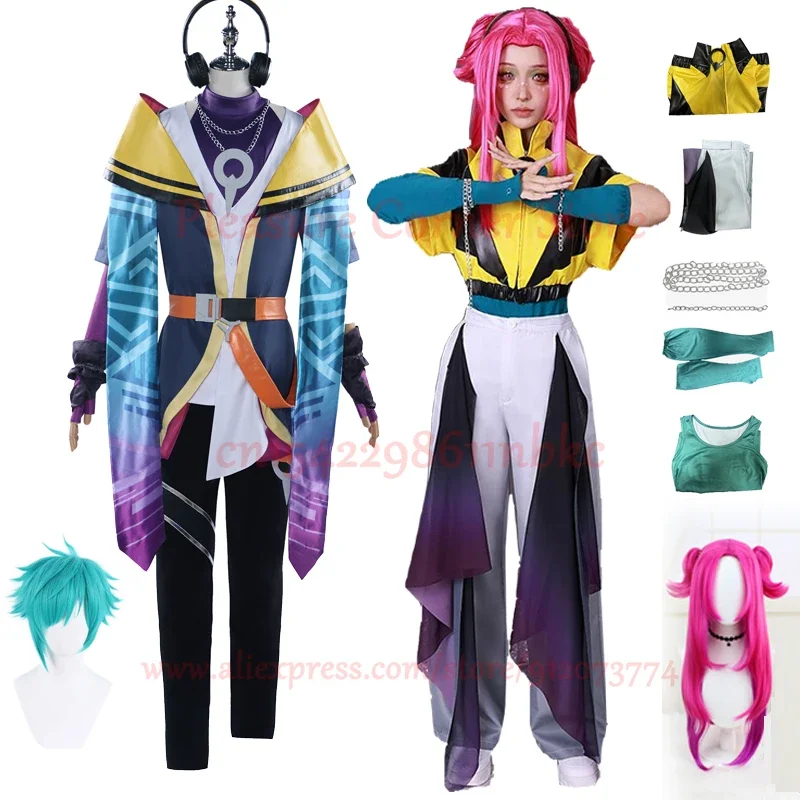 Game LOL Heartsteel Aphelios Alune Cosplay Costume Full Set Shoes Wig Uniform Outfits Aphelios Alune Heart Steel Cosplay Suits