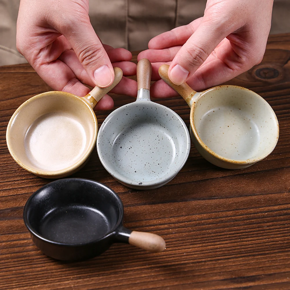 Japanese Ceramic Dipping Sauce Bowls Rustic Stoneware Sauce Dishes Condiment Soy Sauce Dipping Plates For Sushi Dining