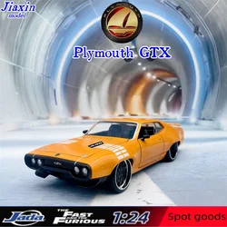 Jada 1:24 Fast & Furious Plymouth GTX Low-lying Classic Car Alloy toy car model for children's birthday gifts