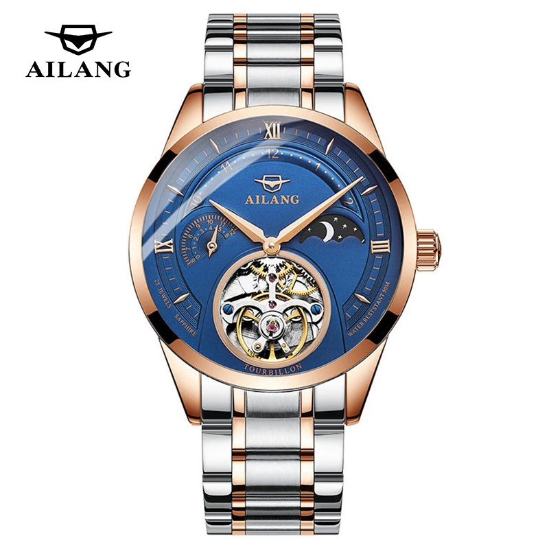 

AILANG Fashion Mechanical Mens Watches Top Brand Luxury Full Steel Skeleton Tourbillon Automatic Watch Men Relogio Masculino