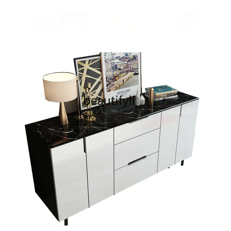 

DD25Italian Stone Plate Sideboard Cabinet Modern Minimalist Tea Cabinet Home Wall Integrated Multifunctional Locker