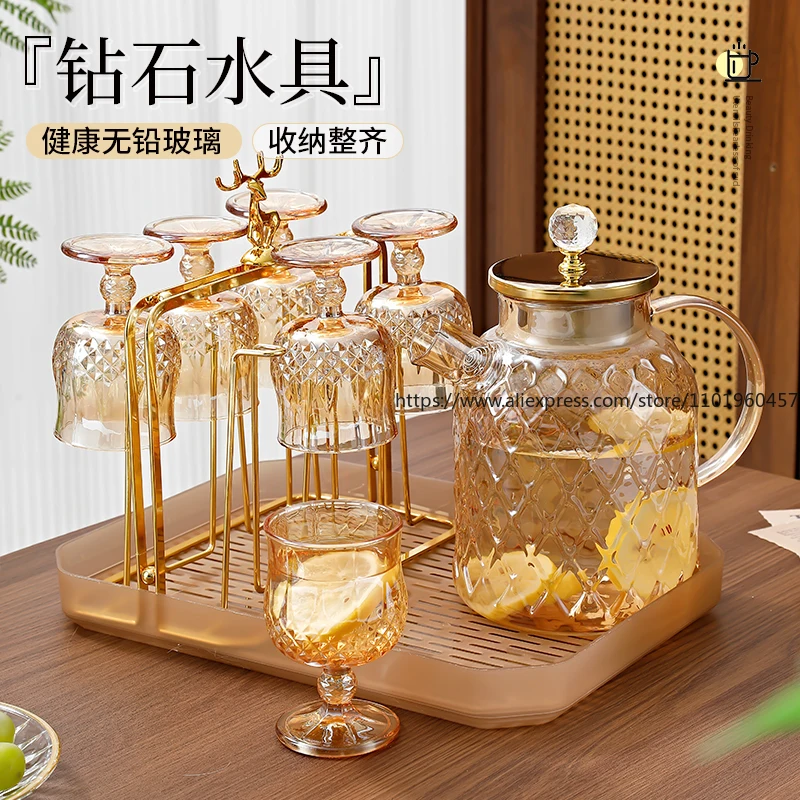 

Европейский минималистичный набор посуды с подносом, скандинавский дизайн INS, домашний чай, чайник с холодной водой, чашки