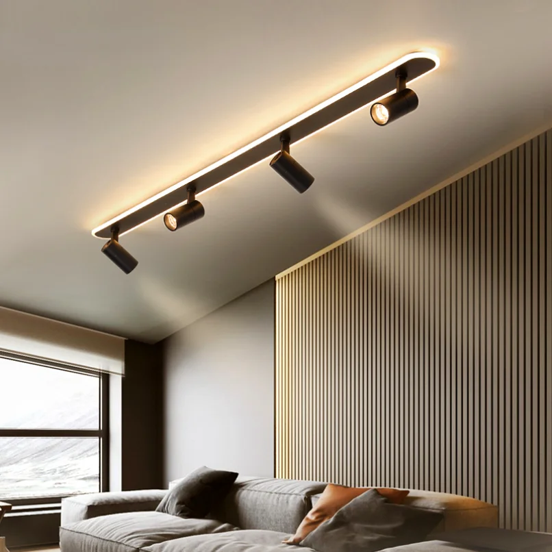 

Modern Led Ceiling Mounted Lamps Spotlight for Cloakroom Bedroom Clothes Shop Decoration Lighting Adjustable Rotate Light Long