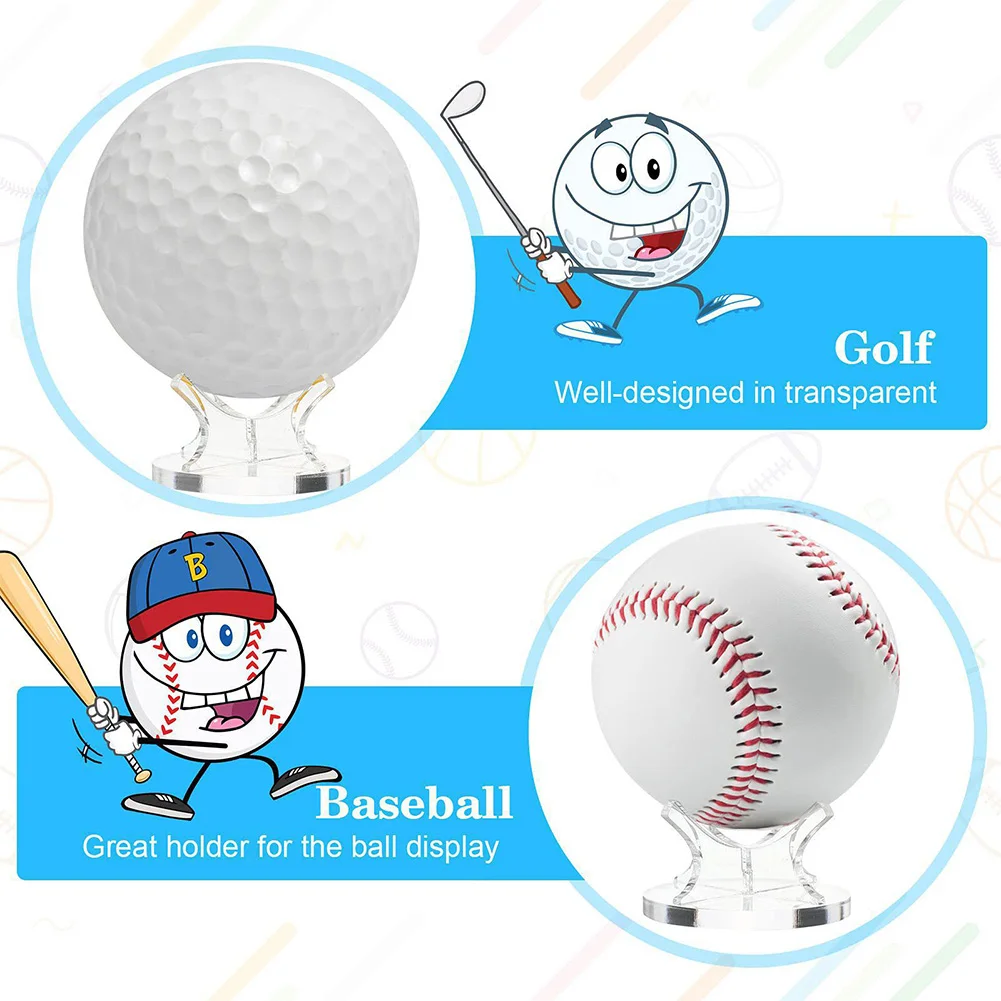 Acrylic Ball Holder 2-1PCS Golf Display Stand Football Volleyball Soccer Display Stand Triangle Rack Sports Ball Storage Bracket