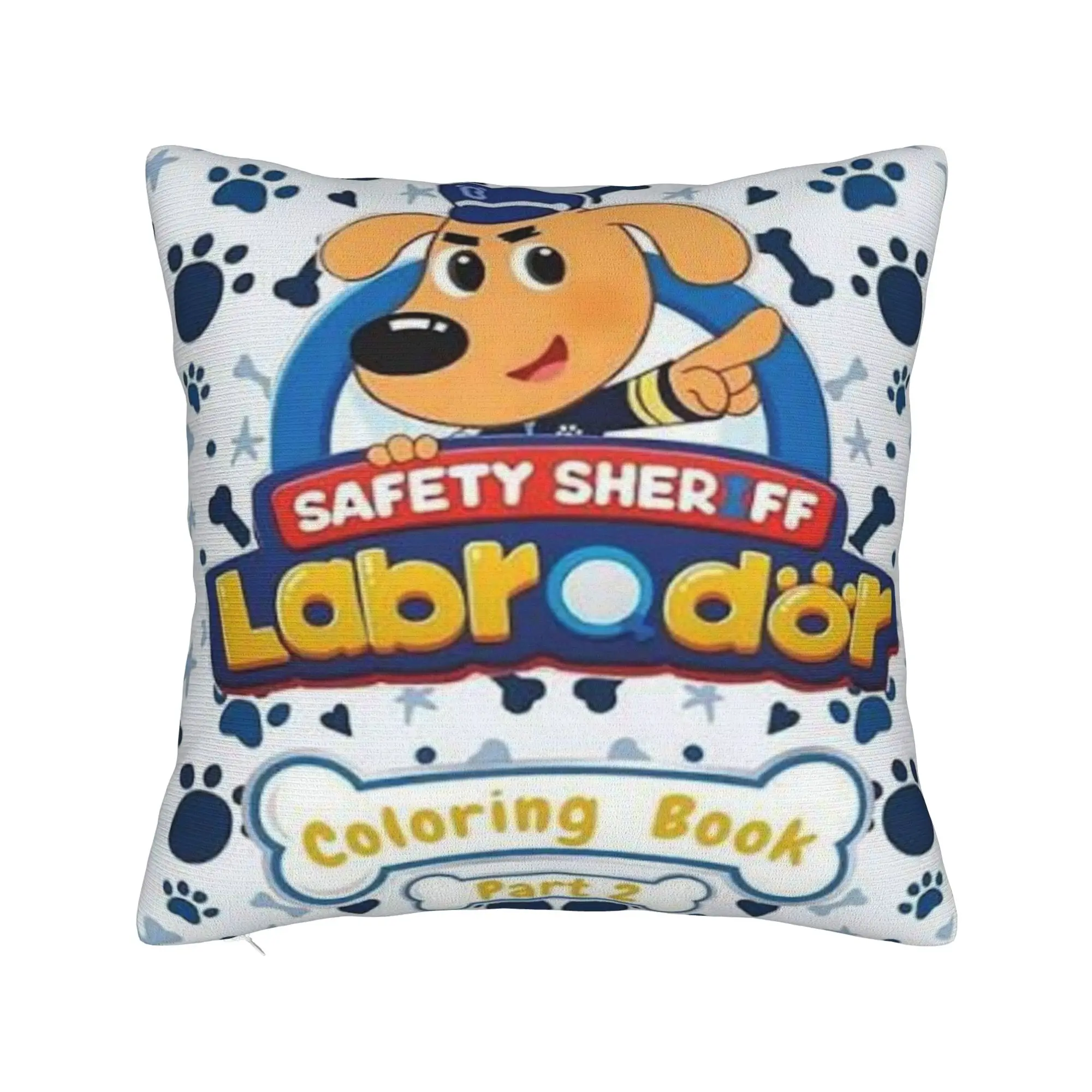 Home Decoration Safety Sheriff Labrador  Pillowcases Merch  Pillow Cover Square Multiple Sizes