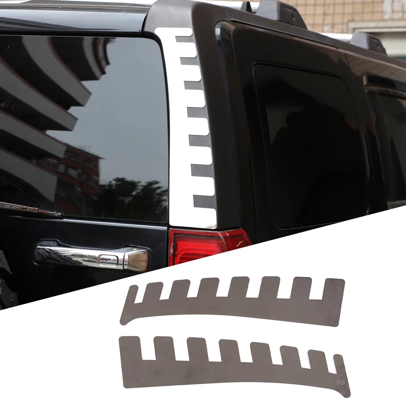 For Hummer H3 2005-2009 Stainless Steel Silver Tail Light Trim Sequins Car Exterior Decor Modifications Accessories