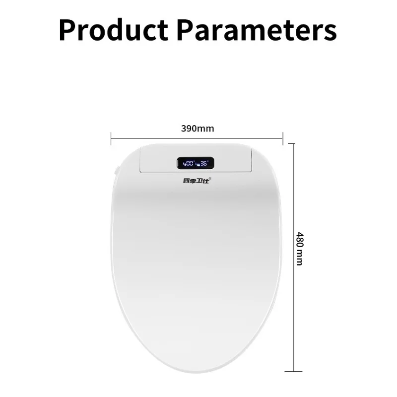 Slimme toiletbril bidethoes - verwarmde stoel, warmwaterwas, droog-draadloze afstandsbediening, stoeldetectie, LED-display voor moderne badkamer