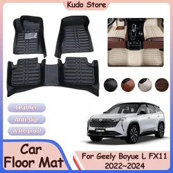 For Geely Boyue L FX11 Starray Atlas 2022 2023 2024 Custom Floor Mat Car Leather Panel Foot Parts Liner Rug Interior Accessories