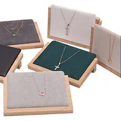 Bamboo Pendant Display Stand Holder Jewelry Display Necklace Rack Holder Storage Case