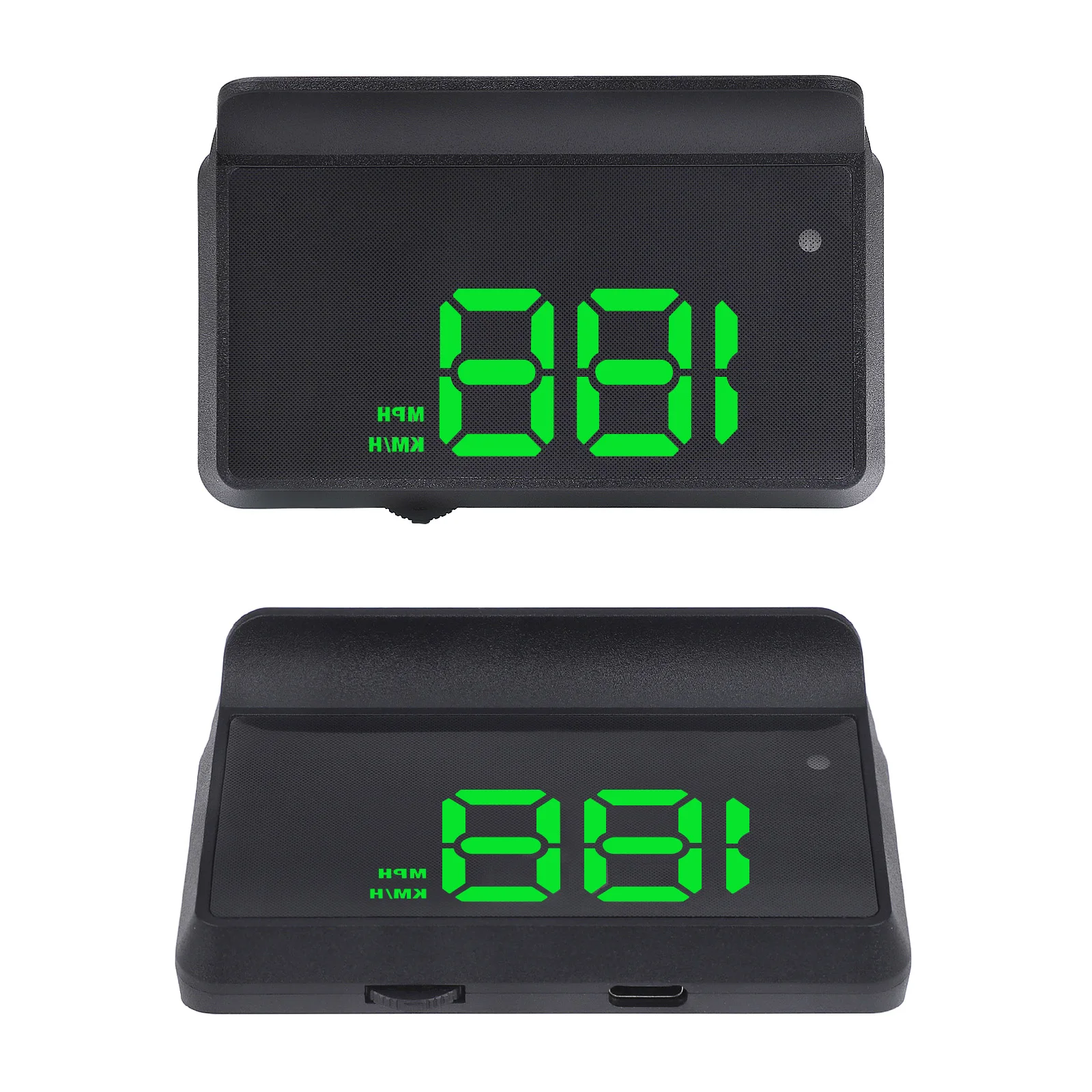 

New W2 Car HUD Digital Speedometer Green Reflective Auto Brightness Adjustment 5V Setting Button KM/H MPH For Vehicles