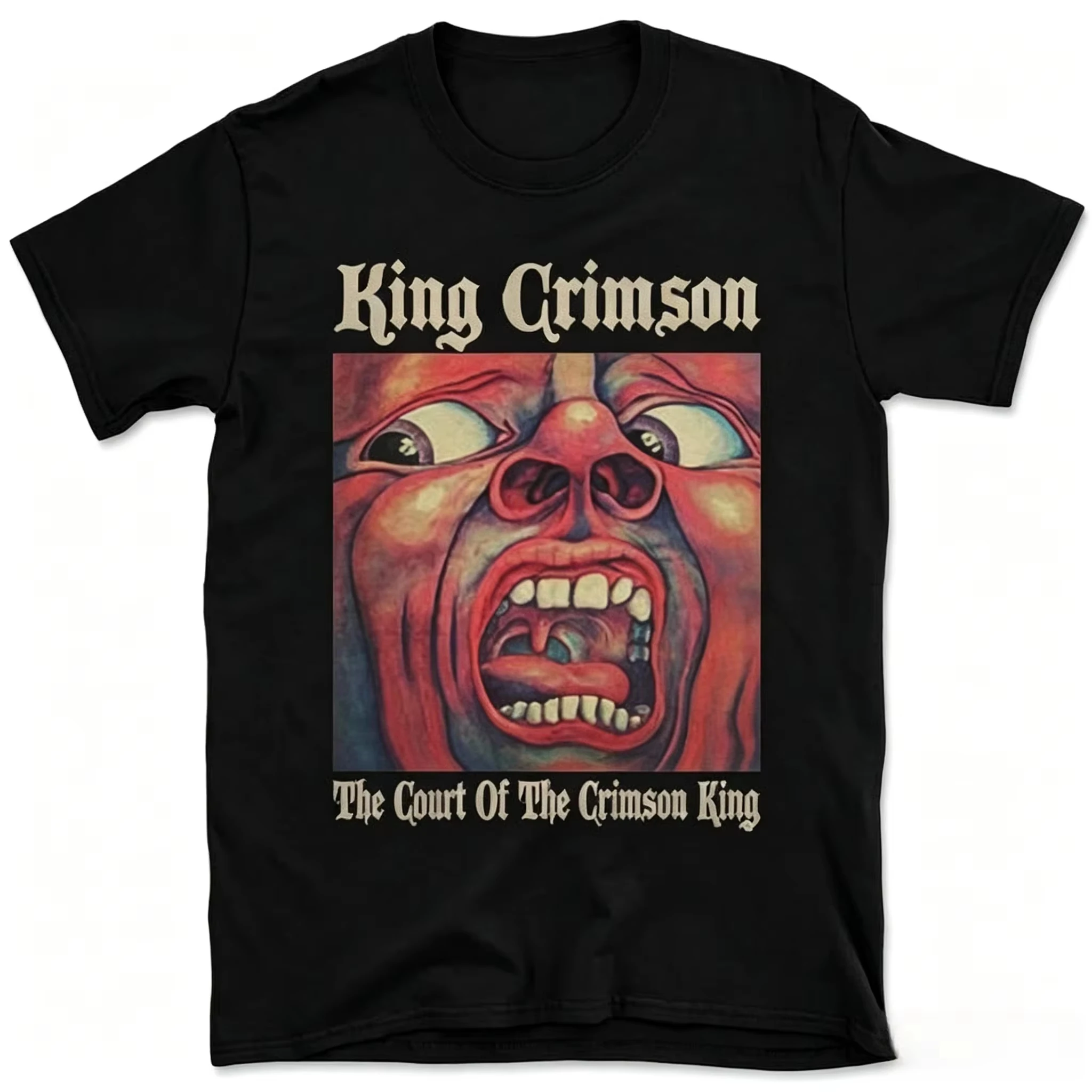 2026 New Rock Band King Crimson Album Cover Graphics Men's and Women's T-shirt Cotton 2026 Summer New Retro F
