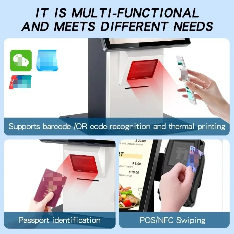 Self-service Ordering Payment Terminal Touchscreen Floor-standing Design For Restaurants