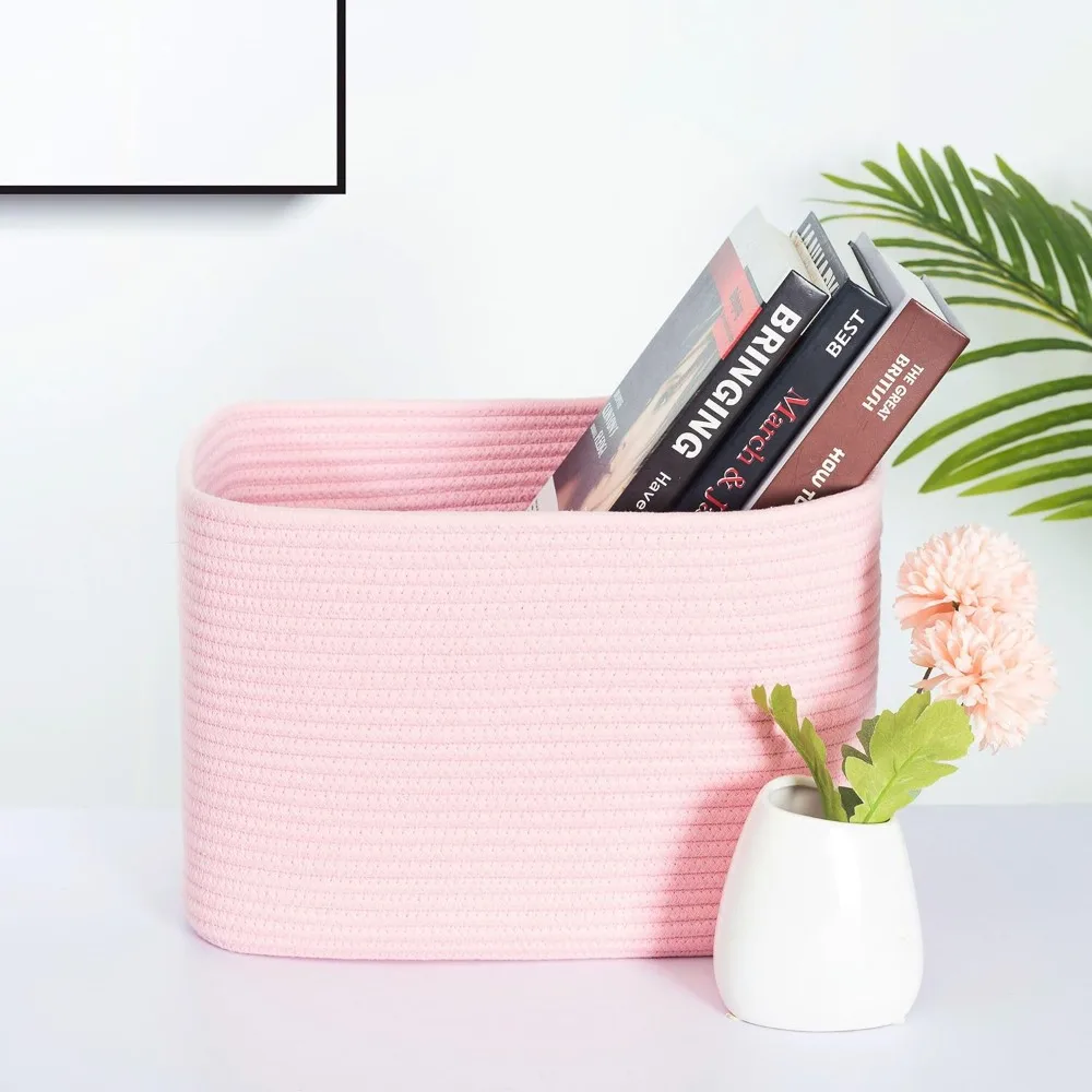 مجموعة من 3 سلال تخزين منسوجة أنيقة من MINTWOOD - منظمات على شكل مكعب للكتب والأحذية والألعاب وأساسيات المخزن