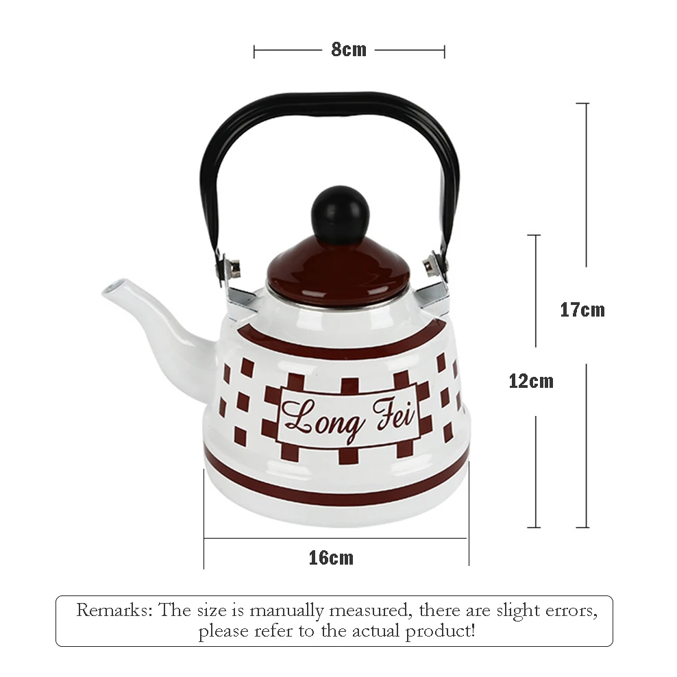 1.7L, Porcelain enameled teakettle, Household health enamel teapot, Ancient bell tea kettle, High-capacity boiling water pot