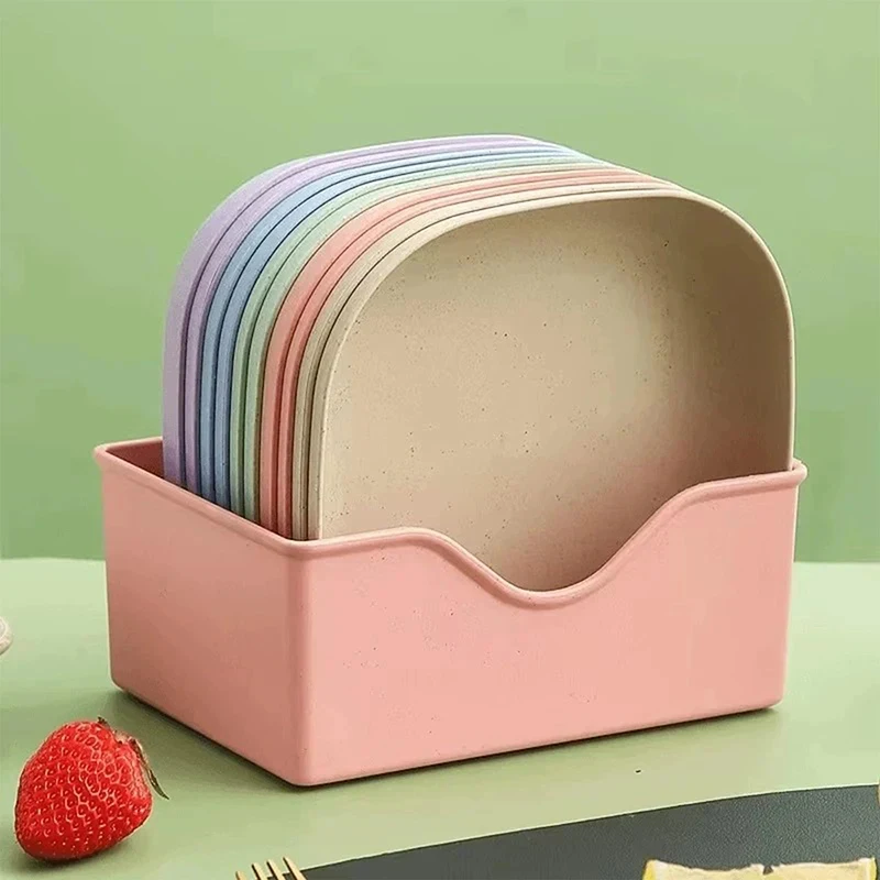 Plates Bases Set Square Lightweight Bone Spitting Plate Candy Fruit Cookie Cake Dinner Dishes Plates Kitchen Accessories