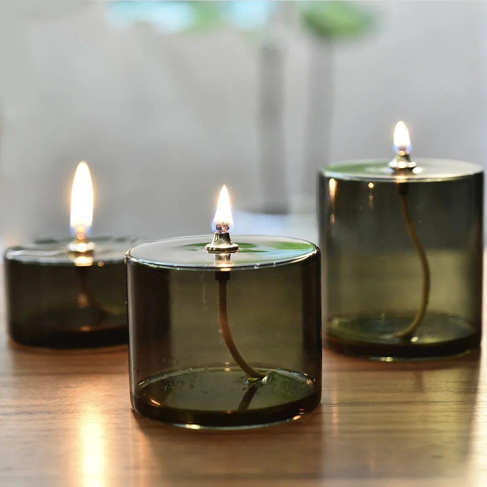 Creative Glass Candle Holders Room Decorations Cylinder Candle Holders Home Furnishings Home Desktop Smoke Free Crispy Oil Lamps