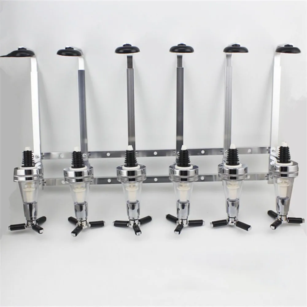 Wall-mounted alcohol dispenser,6 bottles of alcohol dispenser, bar cocktail mixer rack.